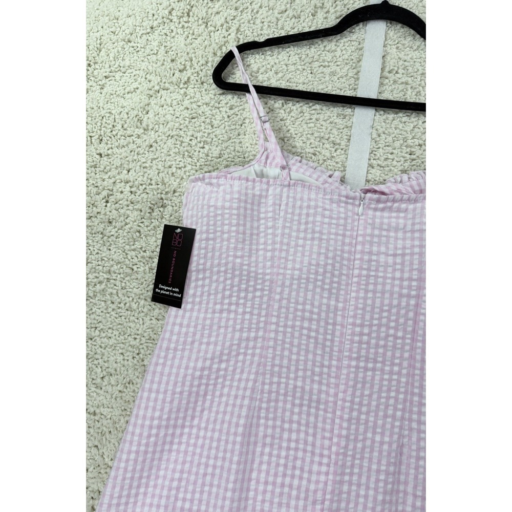 NWT Pink Gingham Cottagecore Milkmaid Mini Dress Coquette Fairycore L Babydoll - Picture 7 of 13